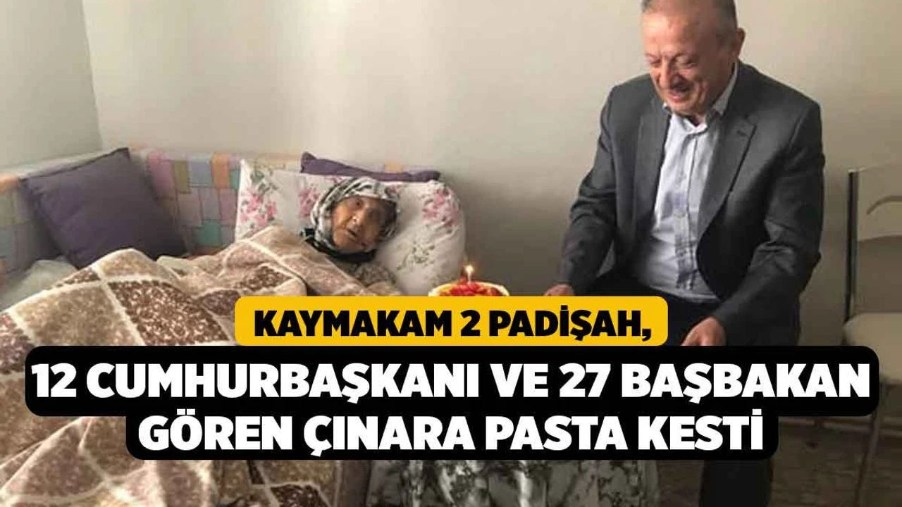 Kaymakam 2 padişah, 12 cumhurbaşkanı ve 27 başbakan gören çınara pasta kesti