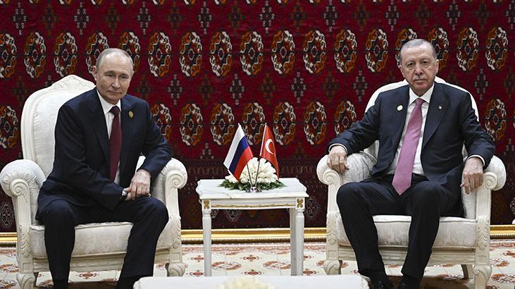 Türkmenistan'da diplomasi trafiği! Erdoğan ile Putin görüştü