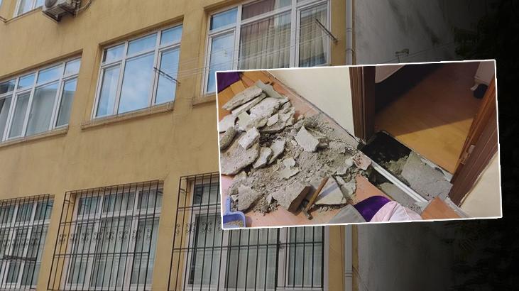 Fatih'te 4 katlı binada panik! Zeminde çökme meydana geldi