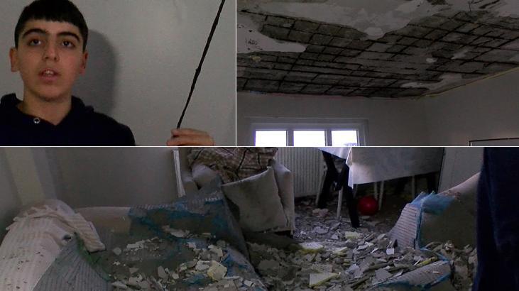 Saniyelerle hayatta kaldılar! Esenler'de bir dairenin tavanı çöktü