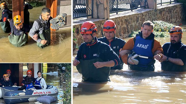 Son dakika... Antalya'da çay taştı, site sular altında kaldı! Vatandaşlar tek tek kurtarıldı