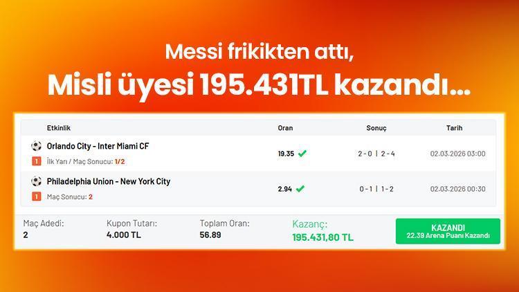 Messi frikikten attı, Misli üyesi 195.431TL kazandı…