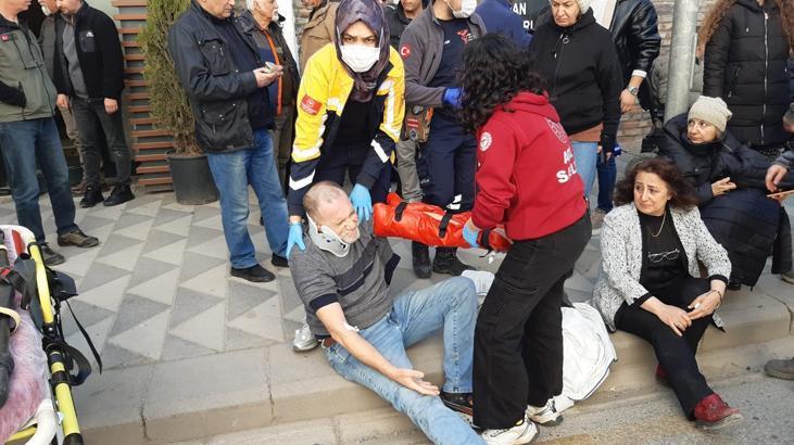 Kırmızı ışıkta duran araca çarptıktan sonra yayaların arasına daldı