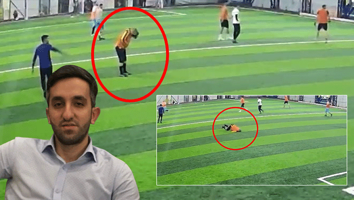 Halı sahada kahreden ölüm! Bir anda duraksadı, başını tuttu, yere yığıldı