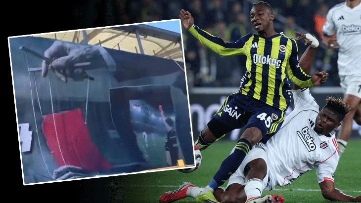 Beşiktaş'ta penaltı tepkisi devam ediyor! Stadyuma dev pankart