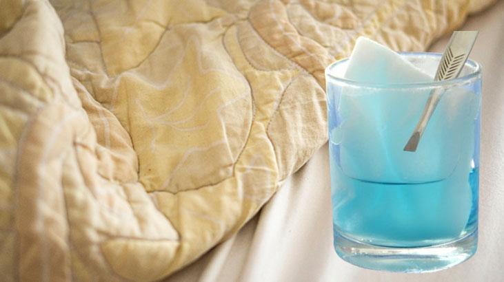 Beyazlığı gören şaşkınlığını gizleyemiyor! Sararmış yorganların tek çözümü