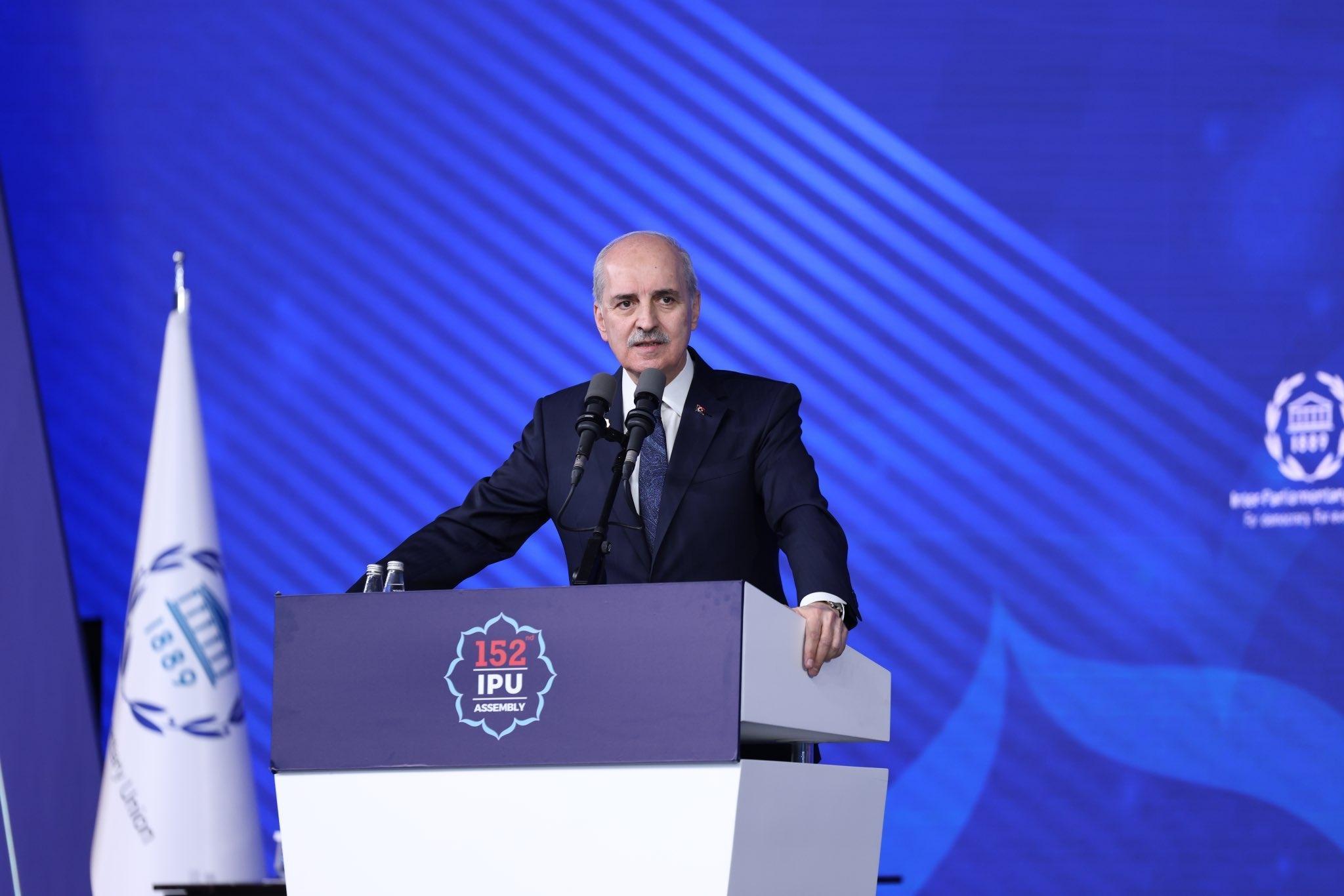 TBMM Başkanı Kurtulmuş'tan PAB 152. Genel Kurulu kapsamında yoğun diplomasi trafiği! 41 ikili görüşme yaptı