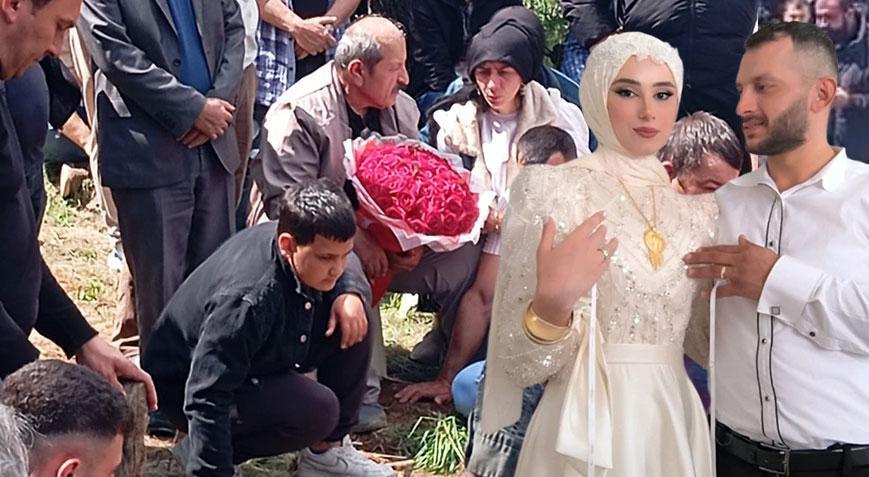 Gelin ve damat düğün günü hayatını kaybetti! Mezarlıkta kahreden detay