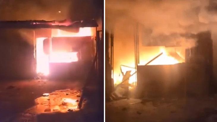 Eyüpsultan'da kurban satış merkezi alevlere teslim oldu! 1 ölü, bekçi gözaltında