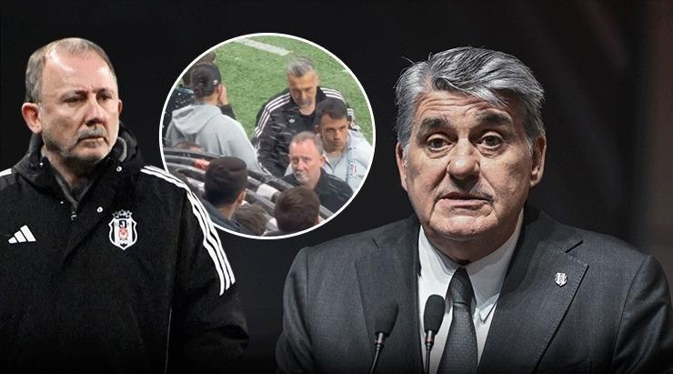Beşiktaş-Konyaspor maçı sonrası protesto! Sergen Yalçın'a su şişesi atıldı