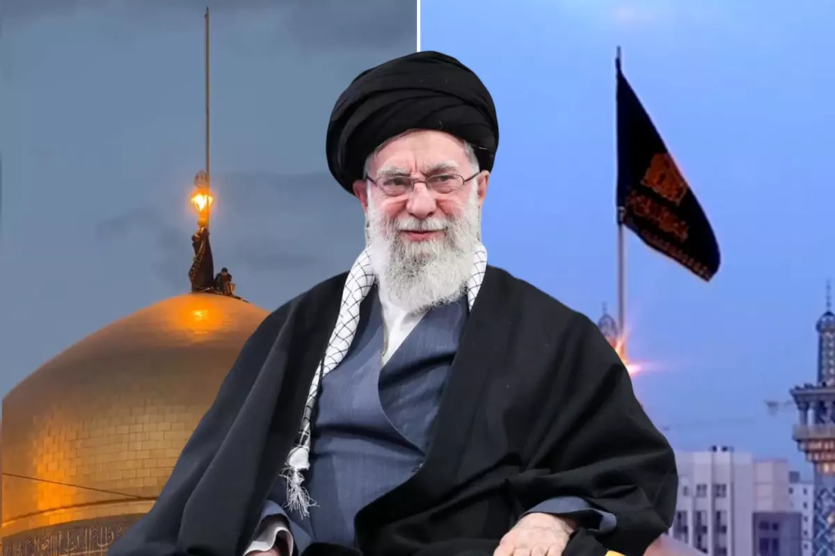 İran'da Hamaney'in ölümü sonrası İmam Rıza Türbesi'ne "siyah sancak" çekildi