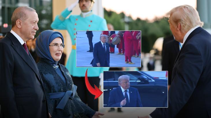 Beştepe’de Mehteranlı karşılama! Trump’ın hayranlığı kameralara yansıdı