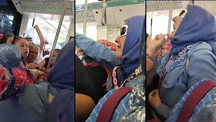 Bir koltuk tartışması tramvayı karıştırdı! ‘Çocuklar kalksın’ kavgası kamerada