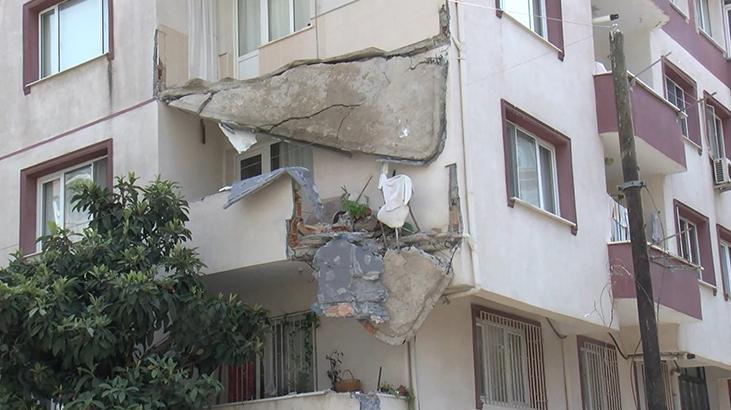 Küçükçekmece’de bir dairenin balkonu çöktü