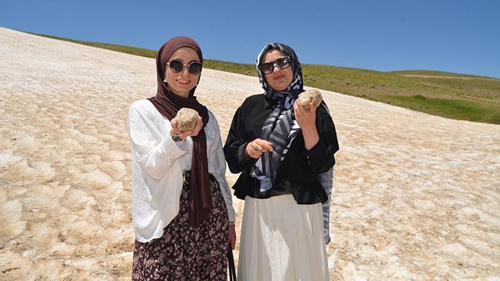 Temmuz ayında kar üstünde piknik keyfi! Sıcaktan kaçanların uğrak noktası