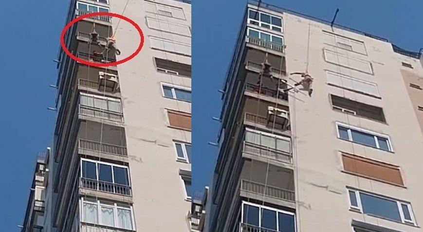 15 katlı binada can pazarı! 2 işçi ölümden döndü