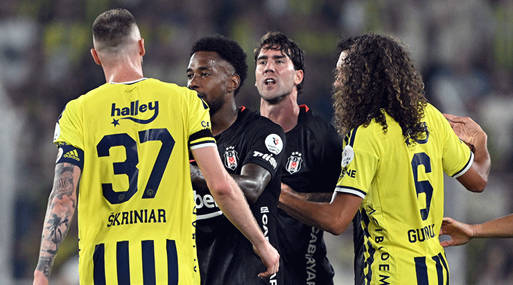 Fenerbahçe – Beşiktaş derbisinde ortalık karıştı! Vlahovic ve Skriniar arasında gerginlik